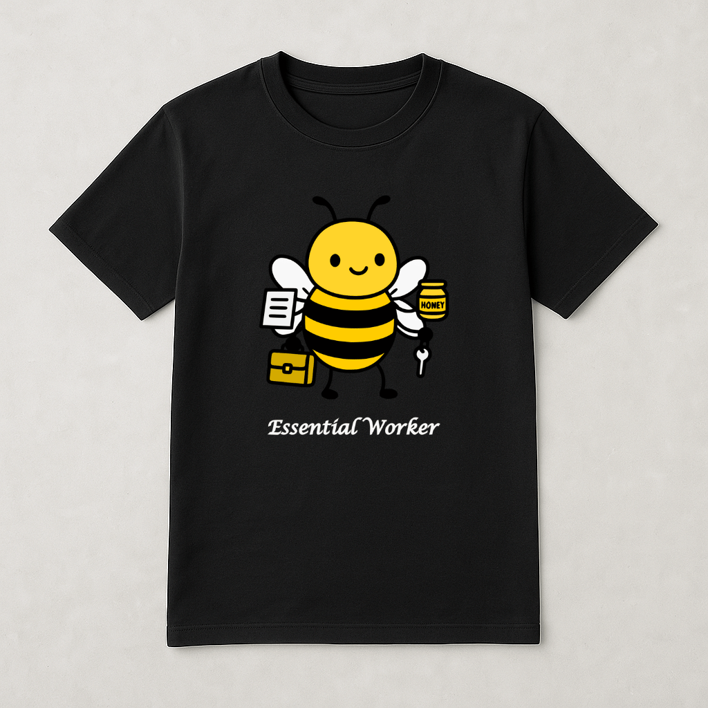 Essential Worker beekeeper shirt design from The Grinding Bee