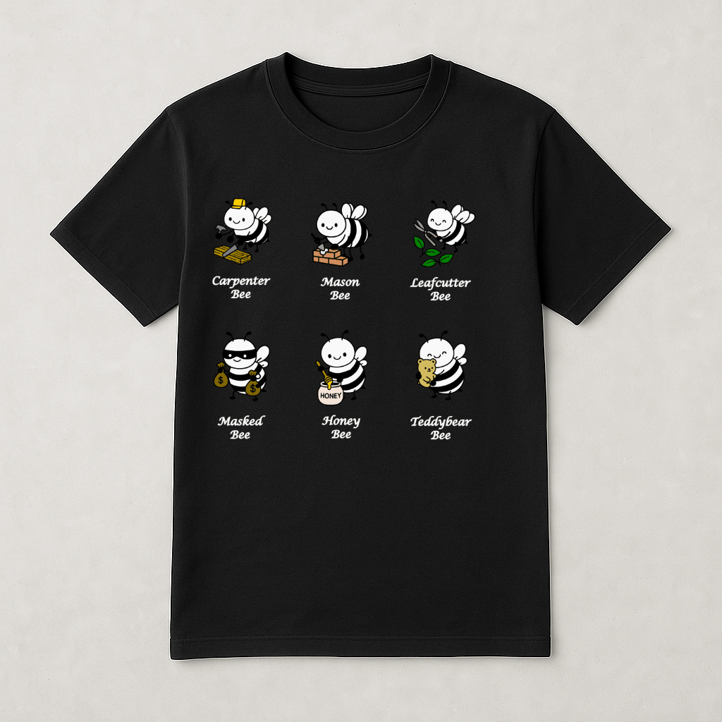 Six Types of Bees - Short Sleeve T-shirt