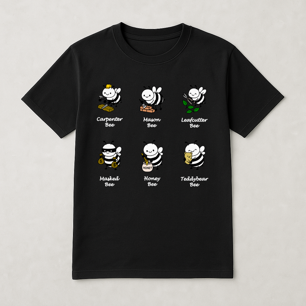 Six Types of Bees - Short Sleeve T-shirt